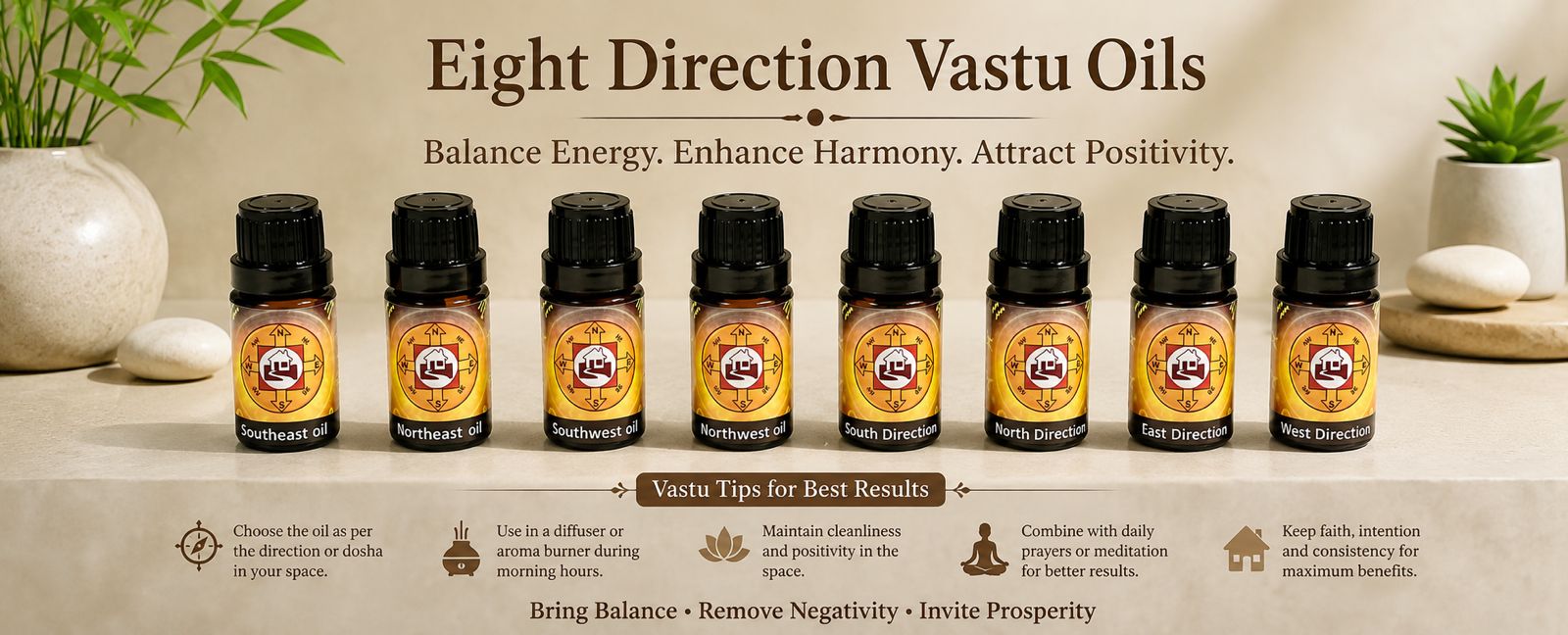 Eight Direction Vastu Oils: Balance the Energy of Every Corner