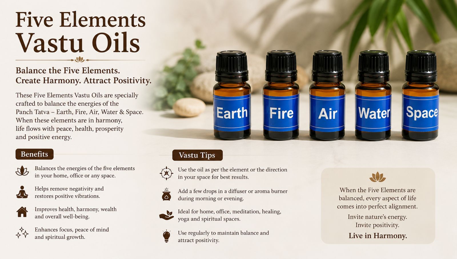 Five Elements Vastu Oils: Bring the Panch Tatva into Harmony